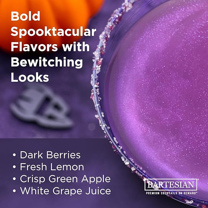 Bartesian Witch's Heart Halloween Cocktail Capsules for Cocktail Machine – Home Bar Mixology Cocktails Mix Capsule Set To Use With the Bartesian Premium Cocktail Drink Maker Machine – Pack of 16