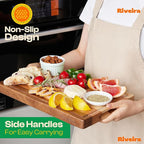 Riveira Walnut/Cherry/Maple Wood Cutting Board – Gourmet Grandeur: 18 x 12 Wooden Cutting Board – Natural Wooden Cutting Boards For Kitchen Decorative – Innovative Juice Grooves Wooden Chopping Board