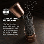 Cole & Mason Derwent Grinder Set - Precision Mechanisms and Sea Salt and Peppercorns Mills - Derwent Salt and Pepper, Copper