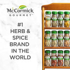 McCormick Gourmet Three Tier Wood 24 Piece Organic Spice Rack Organizer with Spices Included, 27.6 oz