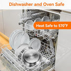 WANGYUANJI 2.5-Quart Stainless Steel Saucepan with Steamer Basket, 2-in-1 Pot & Steamer, Tri-Ply Base, Tempered Glass Lid, Induction Compatible