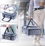 BAGSPRITE Insulated Casserole Carrier for Hot or Cold Food with Heat-resistant Mat, Casserole Dish Carrier Insulated Food Carrier, Hot Food Carrier, Foil Pan Carrier Fits 9" x 13" Baking Dish