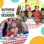 Exquisite Party Solids 54 Inch X 300 Feet Red Gingham Plastic Table Cover Roll in A Cut - to - Size Box with Convenient Slide Cutter. Cuts Up to 36 Rectangle 8 Feet Plastic Disposable Tablecloths