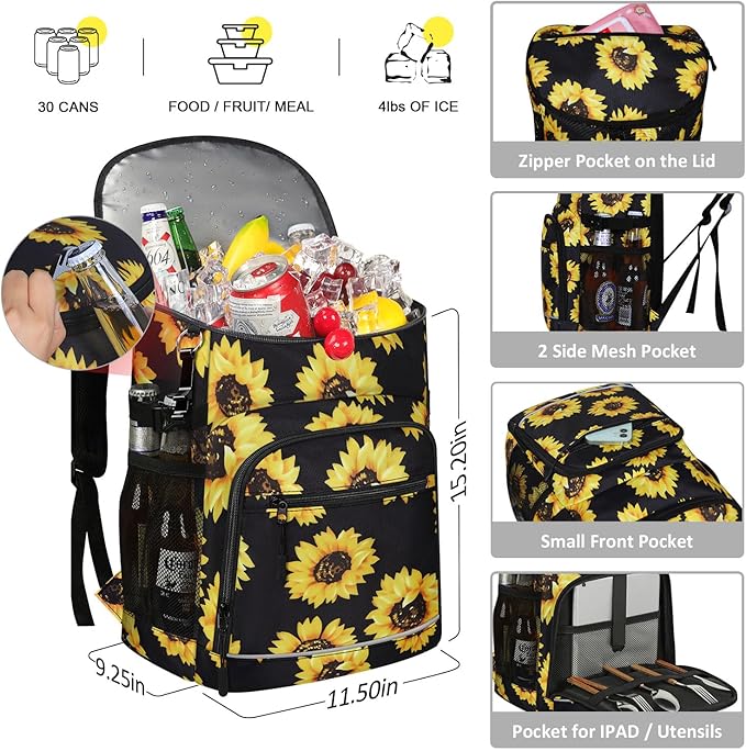 Cooler Backpack Insulated Leakproof Waterproof Backpack Cooler Bag 30/45 Cans, Large Capacity Lightweight Travel Camping Beach Backpack Cooler Ice Chest for Men and Women