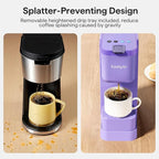 Single Serve Coffee Maker for K Cup, Ground and Tea, Hot and Iced Coffee Machines with Bold Setting, 6 to 16 Oz Brew Sizes, Compact for Small Spaces, Purple (2.0 Version)