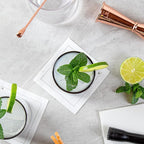 Restaurantware-Vetri 16 Ounce Tall Drinking Glasses, 24 Dishwashable Beverage Glasses - No-Lead, Elegant, Gray Glass Tumblers, Ideal For Water, Juice Beer, Cocktails, Liquor, Iced Tea, And More