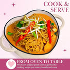 Paris Hilton Enameled Cast Iron Dutch Oven Heart-Shaped Pot with Lid, Dual Handles, Works on All Stovetops, Oven Safe to 500°F, 4-Quart, Cream