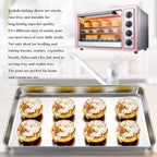 Baking Sheet with Silicone Mat Set of 4, Stainless Steel Cookie Sheet Baking Pan Tray with Silicone Mat, Non Toxic & Heavy Duty & Easy Clean - Size of 16 inch