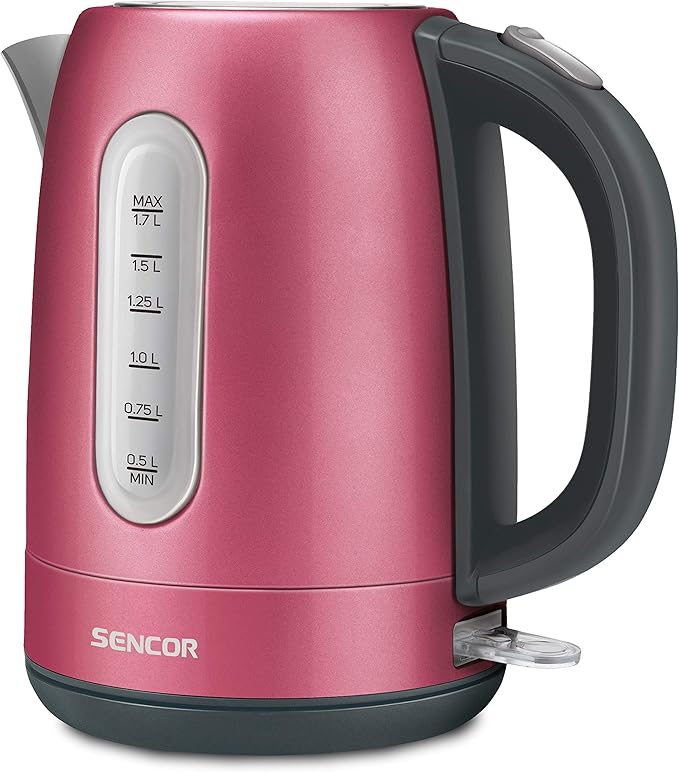 Sencor SWK1774RD 1.7L Stainless Steel Electric Kettle with Lid Safety Lock, Red