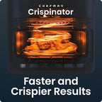 Chefman Crispinator Air Fryer 6-in-1 with 8 Qt capacity, 450°F Max Temp with TurboFry Pro Technology for Fast and Even Results, Viewing Window, Nonstick Ceramic Basket, 10-Pc Liner Starter Pack