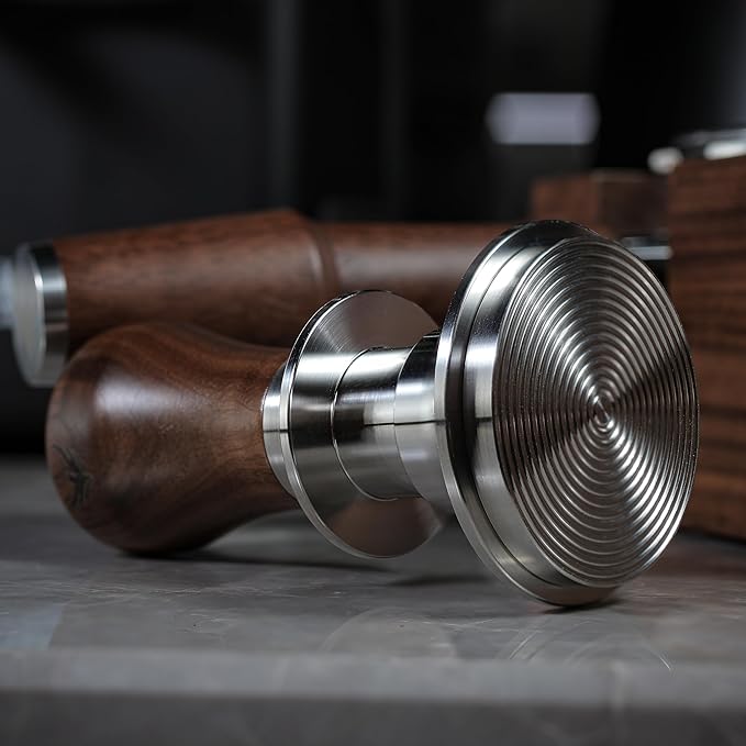 54mm Espresso Accessory Set For Breville Machines Includes Walnut & Leather Tamping Mat, Calibrated Tamper & Distributor, Dosing Funnel & Puck Screen, Bottomless Portafilter