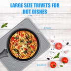 Silicone Trivet Mat Extra Large Heat Resistant Non-Slip Pot Holder Multi Purpose Kitchen Hot Pad for Hot Dish Mat Utensil Drying Rack 14.2"×11 "