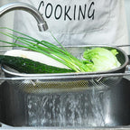 Over The Sink Strainer Stainless Steel Colander 5 Quart Basket with Expandable Rubber Grip Handles for Kitchen Sink - Strain, Drain, Rinse Fruits, Vegetables, Pasta, New Home Essentials