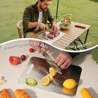 Stainless Steel Cutting Boards for Kitchen, 304 Steel Chopping Boards for Meat, Fruits & Break, Non-Slip, Dishwasher Safe, Pack of 3 (15.3"x11", 13.4"x9", 11.8"x8")