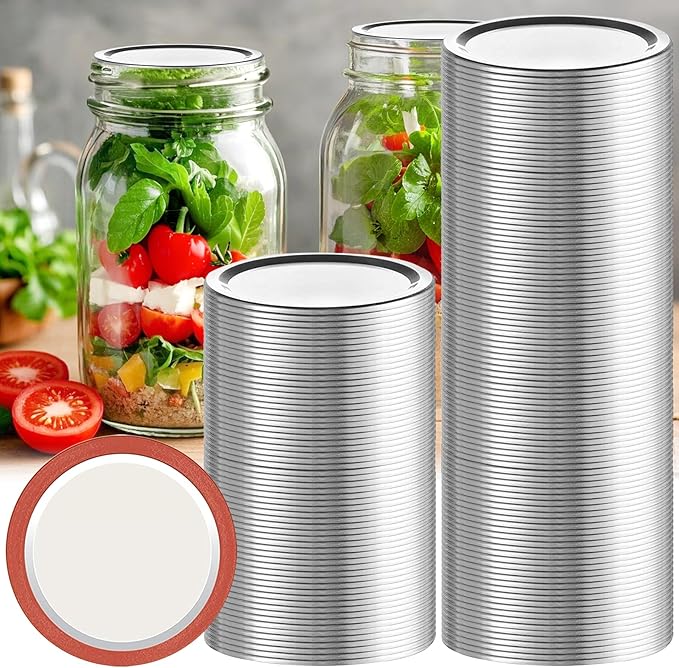 Aliggbent 160 Pcs Regular Mouth Canning Lids 70MM Airtight Split-Type Lids for Mason Jars Regular Mouth, Leakproof Bulk Canning Jar Lids for Food, Jam, Fruits & DIY Decor