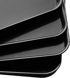Plastic Cafeteria Trays,Fast Food Serving Trays,13"X17",Set of 6 (Black)