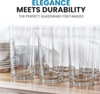 Zulay Kitchen Acrylic Plastic Glasses Drinkware - 6 Piece Unbreakable Plastic Tumblers - BPA-Free, Reusable Plastic Drinking Glasses for Home & Outdoors - Lead-Free & Dishwasher Safe - (24 oz)