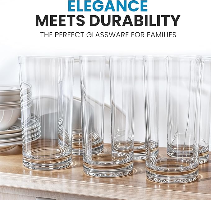Zulay Kitchen Acrylic Plastic Glasses Drinkware - 6 Piece Unbreakable Plastic Tumblers - BPA-Free, Reusable Plastic Drinking Glasses for Home & Outdoors - Lead-Free & Dishwasher Safe - (24 oz)
