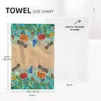 Dragonfly Floral Kitchen Towel Decorative Set of 2 Soft Absorbent Hand Towels Spring Summer Kitchen Decor Bloom Flowers Tea Towels Farmhouse Dish Towels for Kitchen Drying Bathroom Home Decor