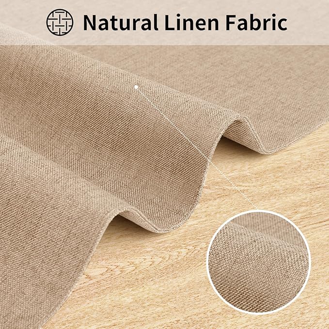 Cloth Placemats, Set of 6 Heat-Resistant Cotton Linen Blend Double Layered Machine Washable Place Mats, Wrinkle Free Thick Fabric Dining Table Mats for Indoors & Outdoors (Light Linen, 6)