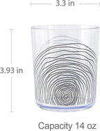 bzyoo BPA-Free Designed Dishwasher Safe 14 oz Plastic Tumbler Set which is Durable and Stackable Great For Parties Holidays Anniversaries (6 PCS, Organica Black)