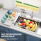 Dish Drying Rack for Kitchen Counter, Large Dish Racks with Drainboard, Kitchen Sink Dish Strainer Rack, Countertop Dish Drainer Rack with Cup & Utensil Holders, Dish Dryer Rack Large Sizw White