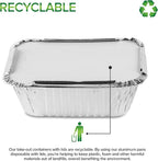Stock Your Home 1 Lb Aluminum Pans with Lids (100 Pack) - Food Containers with Cardboard Lids - Disposable & Recyclable Takeout Trays with Lids - to Go Containers for Restaurants, Catering, Delis