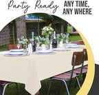 Party Solids 66% Thicker Premium Plastic Table Cloth Rectangle Table Cover 0.5 Mil 12 Pack Ivory Table Cloth 54 Inch x 108 Inch Disposable Tablecloth Won't Tear Easily Like Cheap Thin Brands