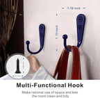 15-Pack Coat Hooks with 30 Screws | Heavy Duty Wall Mounted for Robe, Backpack & Keys | Entryway, Bathroom, Bedroom Hanging Hardware (Purple)