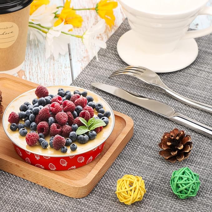 Beasea Disposable Mini Pie Pans with Lids, 100 Pack 4 Inch 8oz Aluminum Baking Foil Tins Small Round Tart Cups Containers for Individual Cupcake Dessert Muffin Cheesecake Ramekins Quiche Oven Dishes