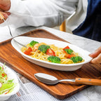 NJCharms Oval Au Gratin Baking Dishes for Oven Safe and Microwave Cooking, White Porcelain Small Mini Casserole Dish, 9 Inch, Set of 6