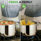 NutriChef 8-Quart Stainless Steel Stock Pot - 18/8 Food Grade Stainless Steel Heavy Duty Induction - Stock Pot, Stew Pot, Simmering Pot with See-Through Lid, Dishwasher Safe - NCSP8