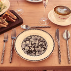 Silverware Set Stainless Steel Flatware Set Cutlery Set Vintage with Twisted Handle Mirror Finished 20 Pieces Service for 4