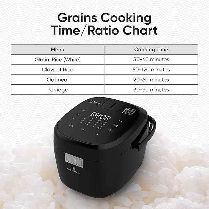Tartle Kitchen IH103 Pressure Induction Heating Rice Cooker and Warmer, 6 cup - Japan style - IH Technology with Steamer (1.5L)