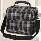 FlowFly Double Layer Cooler Insulated Lunch Bag Adult Lunch Box Large Tote Bag for Men, Women, With Adjustable Strap,Front Pocket and Dual Large Mesh Side Pockets