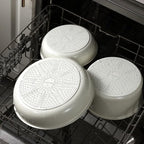 CAROTE 18Pcs Ceramic Cookware Set with Detachable Handle, Pots and Pans Set Non Stick, Non Toxic Kitchen Cooking Sets with Stand-Up Lid, PFAS and PFOA Free, Oven Safe, Induction Ready, Cream White