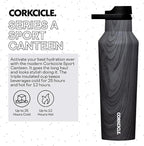 Corkcicle Sport Canteen Insulated Tumbler, Burnt Wood, 20 oz – Reusable Water Bottle Keeps Beverages Cold for 25 Hours & Hot 12 Hours – Cupholder Friendly Tumbler with Screw-On Cap