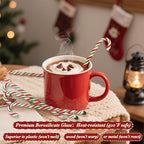 Christmas Candy Cane Glass Stir Sticks - 7.1" Cute Swizzle Stick for Coffee & Cocktails - Festive Red, Green& White Striped Design - Holiday Party Drink Mixers Essentials (5-Pack)