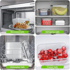 Fruit Storage Containers for Fridge - 5 Size Berry Containers for Fridge Keep Fresh with Colanders and Vent Handle Lids, Clear Vegetable Storage Containers for Refrigerator, Lettuce Keeper