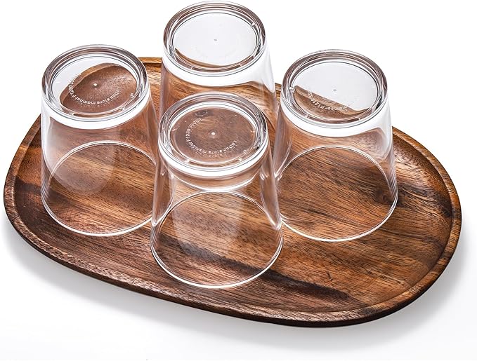 9 Pack Plastic Drinking Glasses, 12 Oz Unbreakable Acrylic Water Tumblers, Reusable Shatter-Proof Clear Glasses, Whiskey Drinkware Cups Set for Party Kitchen, Iced Water Tea Coffee