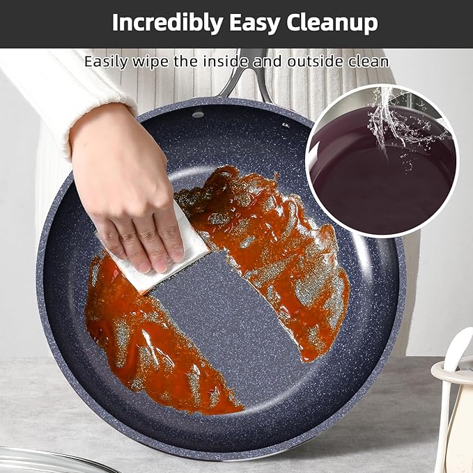 Nuwave Lux 13pc Forged Lightweight Cookware Set PFAS Free, Healthy G10 Duralon Ceramic Coating, Ultra Non-Stick, Stay-Cool Handles, Works on All Cooktops & Induction Ready