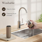 Ultrean Electric Pepper Grinder, Rechargeable Salt and Pepper Grinder with 6 Adjustable Coarseness, LED Light, One-Hand Automatic Operation, Brown