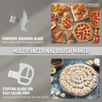 Razorri Electric Dough Maker, 5L 4.5QT Household Dough Mixer with Ferment Function, Microcomputer Timer, Stuffing Blade & Stainless Steel Bowl for Bread, Pizza, Noodles, Dumplings