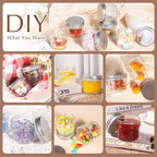 Amzcku 4 oz Glass Mason Jars with Regular Mouth Lids - 24-Pack Glass Canning Jars for Storage, Overnight Oats, Jam, Jelly, Honey, Beans, Spices, Wedding Favors, Shower Favors