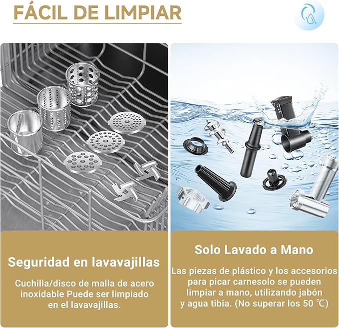 AAOBOSI Meat Grinder Electric, [2800W Max] Meat Grinder, Cheese Grater, Sausage Maker & Kibbe Kit for Home Use