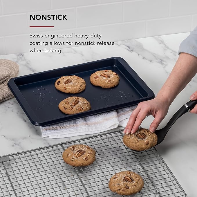 KitchenAid 9x13in Nonstick Aluminized Steel Baking Sheet, Ink Blue