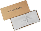 D'Moksha Homes Linen Silver Grey Table Runner 90 Inches Long - 100% Pure Linen 14 x 90 Inch Table Runner for Dining, Summer, Fall and Halloween - Machine Washable