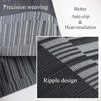 PIGCHCY Placemats,Washable Vinyl Woven Table Mats,Elegant Durable Placemats for Dining Table Set of 4 (Black)