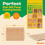Riveira Two Tone Bamboo Wood Cutting Board – Gourmet Bamboo Grandeur: 20 x 30 Wooden Cutting Board – Wooden Cutting Boards For Kitchen Decorative – Innovative Juice Grooves Wooden Chopping Board