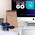 PLASTICPRO [16 oz 120 Pack] Twist Top Deli Containers Clear bottom With blue Top Twist on Lids Reusable, Stackable, Food Storage Freezer Container Pack of 120